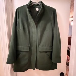 J Jill mid length dark green overcoat